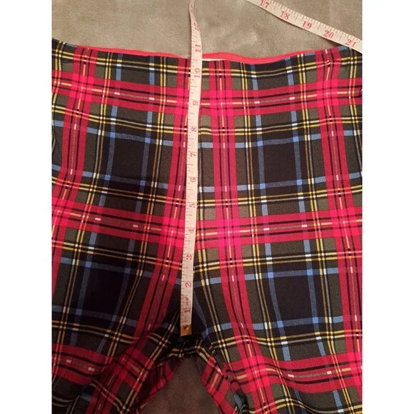 Gretchen Scott Gripe Less Tartan Pull-on Plaid Pants Size Small Ankle Crop - Picture 6 of 13